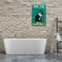 Plaque métal Vintage,Panneau Drôle de Chat Noir are You Pooping Décoration,Panneaux de Salle de Bain Amusants Chat en Étain Plaq