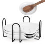 Belle Vous (Lot de 4) Repose Cuillère Cuisine en Céramique Blanche - 13,5 cm de Diamètre - Pose Cuillere Cuisson, Spatules & Aut