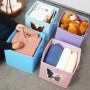 BELLE VOUS Lot de 4 Boites de Rangement Pliables en Tissu - Cube 30 x 30 x30 cm - Boite Pliable avec Poignées - Bac et Casier po