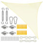 Belle Vous Toile Ombrage Triangle Crème - Voile d Ombrage 2 x 2 x 2 m Imperméable avec Cordes - Abri de Jardin, de Patio ou d’Ar