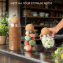 BELLE VOUS Lot de 3 Bocaux en Verre avec Couvercle en Liège - 3 Tailles de Pots à Épices - Bocal de Conservation Alimentaire - B