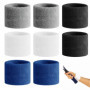 Wisebom 8 Pièces Bandeau Poignet Bracelets de Sport Bandeaux de Transpiration en Coton Doux Protège Poignet Musculation Wrist Wr