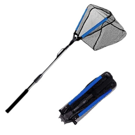 Épuisette de Pêche Télescopique, Filet de Pêche Pliable et Extensible, Epuisette Peche Carpe Nylo avec Poignée en Alliage d'Alum