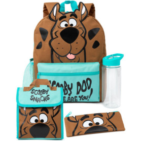 Scooby-Doo! 4 pièces sac à dos pour enfants | Filles Garçons Mystère Personnage Animé 3D Oreilles Sac à dos Sac à lunch Crayon É