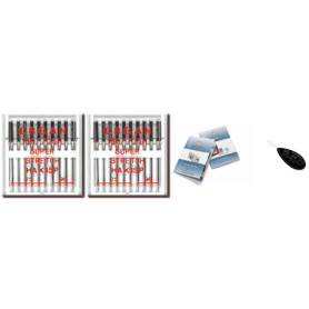 Organ Aiguilles pour machine à coudre domestique – Super extensibles (HA x 1SP), 2 paquets de 10, tailles 75/11 et 90/14 + grand