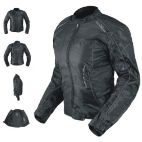 Veste Blouson Femme Moto Cordura Oxford Gilet Thermique Protections Noir XS