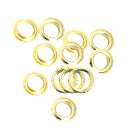 Trimming Shop Œillets dorés 50 x 20 mm avec rondelles pour bannières et travaux manuels en Cuir - Œillets pour Ajouter des Ruban