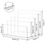 Winter Shore Rangement Acrylique pour Bureau - Organisateur Transparent à 4 Sections - Range Document pour Courrier, Papier, Env