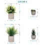 Winter Shore Plantes Artificielles Interieur (Lot 4) Petite Plante Artificielle Decoration Style Champetre - Fausse Plante en Po