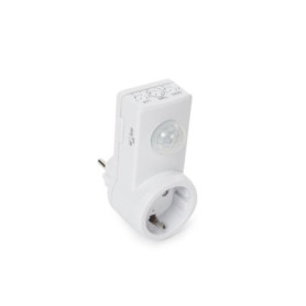 Perel Prise intermédiaire avec Interrupteur crépusculaire, programmable, Angle de détection 160°, 9 m, 230 V, 1.5 A, 300 W, Terr