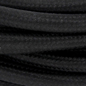 Cordon textile avec interrupteur 2m - Noir
