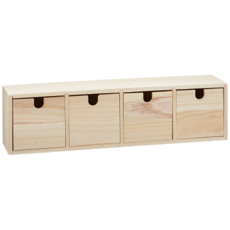 Artemio Meuble Casier à Tiroirs, Bois, Beige, 44 x 10 x 15 cm 14002155