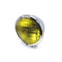 Phare de moto universel 120mm en CHROME avec lentille jaune pour Chopper, Bobber, Cafe Racer, Scrambler Project, Custom Street B