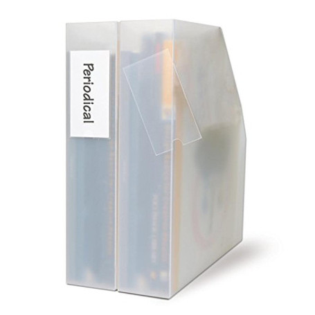 Djois made by 3L 10320- Sachet de 12 Porte-étiquettes adhésives, 35 x 75 mm, étiquettes classeurs, corbeilles à courrier, tiroir