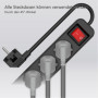ELRO ES106 Lot de 3 multiprises, à 6 Prises, avec Interrupteur et câble de 1,5 m, sécurité Enfant, fiche Schuko, Max. 3680 W, ce