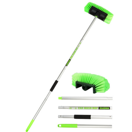 Brosse Lavage Voiture PBT Cinq Côtés 60" 151cm avec Poignée Longue Extensible Brosse Récurage à Poils Doux pour Extérieur Intéri