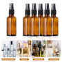 Flacon Spray Vide Verre 50ml, Lot de 6 flacons pulvérisateurs vides bouteilles en verre marron Kit avec entonnoir, pipettes et é
