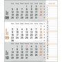 Agenda mural 2024 2024 orange pratique avec curseur de date, calendrier de bureau avec colonne de notes et aperçu de l'année, ca