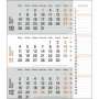 Agenda mural 2024 2024 orange pratique avec curseur de date, calendrier de bureau avec colonne de notes et aperçu de l'année, ca