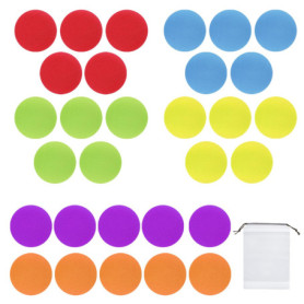 30 marqueurs de tapis ronds, 1 sac de rangement, marqueurs de sol pour salle de classe, adaptés aux fournitures pédagogiques, ma