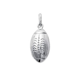 NKlaus Argent 925 Sterling Pendentif Chaîne Football Rugby Ball rhodié 5120