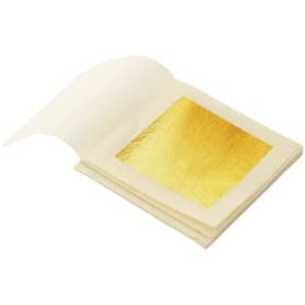 SIM GOLD LEAF Lot de 50 Feuilles d'or 45 mm X 45 mm 24 carats sur Base