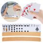 PlsMupn 2 Pièces Porte-Cartes à Jouer en Bois, Porte Cartes à Jouer au Design Incurvé, Porte Carte Enfant Lot de 2 Porte-Cartes 