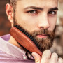 ZilberHaar - Brosse Cheveux & Barbe Long - 100% Poils Véritable de Sanglier Rigide de 1ere Coupe - Soin du Visage Hommes Compati