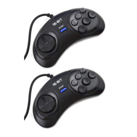 Link-e : 2 X manette 6 boutons compatible avec console de jeu SEGA Megadrive, Genesis, Master System