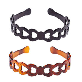 Lot de 2 serre-têtes en plastique rigide pour femme et fille Style D Noir et marron