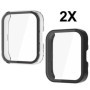 Msiall [2 pièces] Noir Transparent avec Film de Protection d'écran en Verre trempé pour Amazfit bip 5, étui PC de dureté 9H, Par