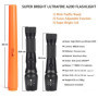 UltraFire Torche 42 cm Baguette de signalisation Signal Traffic Wand Zoomable 980 Lumens 5 Modes Lampe de Poche Réglable,Rouge O