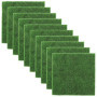 aeathu 10 Pièces Herbe de Mousse Miniature, 15 X 15 cm Tapis de Pelouse Verte Artificielle, Réutilisable Gazon Artificiel Réalis