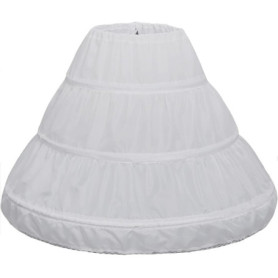 YYKSYDPT Crinolina Jupon pour fille avec 3 cercles Jupes Accessoires Cordon de serrage Doublure à la taille réglable Blanc 55 cm