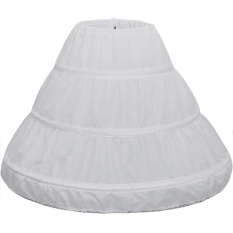 YYKSYDPT Crinolina Jupon pour fille avec 3 cercles Jupes Accessoires Cordon de serrage Doublure à la taille réglable Blanc 55 cm
