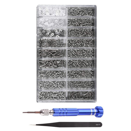 Kit de réparation de lunettes, kit de réparation de lunettes avec vis de tailles assorties avec mini tournevis 5 en 1 et pince à