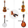 Moodve Support mural pour ukulélé, violon, banjo, mandoline - Base en bois dur, verrouillage automatique, caoutchouc protecteur,