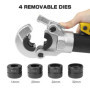 Snowtaros Pince à Sertir, pour Raccords sur Tubes, TH16, TH20, TH26, TH32 mm, Pince à Sertir avec Tête Rotative à 360° et Poigné