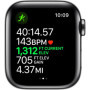 Apple Watch Series 4 (GPS + Cellulaire, 44MM) - Coque Acier Inoxydable Noir Sidéral avec Bracelet de Sport Noir (Reconditionné)