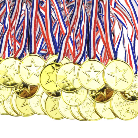 HOMURY Lot de 100 médailles d'or pour Enfants - Médailles d'or gagnantes - Médailles d'or gagnantes - Médailles gagnantes - Méda