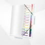 Delamiya Porte-documents A4, portable, avec 12 compartiments, en plastique polypropylène, avec élastique, étanche, pour l'école,