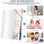Delamiya Porte-documents A4, portable, avec 12 compartiments, en plastique polypropylène, avec élastique, étanche, pour l'école,