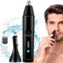 VGR Tondeuse Nez et Oreille 2 en 1 pour Homme - Fixation Sourcils/Corps - Étanchéité IPX5 - Batterie rechargeable de 150 min - É