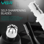 VGR Tondeuse Nez et Oreille 2 en 1 pour Homme - Fixation Sourcils/Corps - Étanchéité IPX5 - Batterie rechargeable de 150 min - É