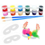 HDGSAFD Masques Vierges 40 Pièces Et 1 Jeu De Peintures Au Pinceau, Matériaux De Masques De Bricolage, Masques en Papier pour En