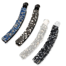 4 Pièces Pinces À Cheveux Tendance Pour Femmes, Pinces À Cheveux En Perles De Strass, Pinces Banane À Paillettes, Accessoires De