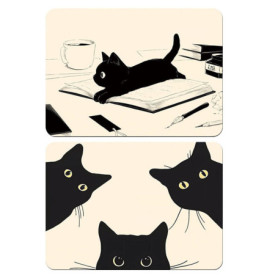 CHROMACRAFT Pack De 2 Tapis De Souris À Motif De Chat, Tapis De Souris Drôle, Accessoires De Souris, Tapis De Souris Mignon, Tap