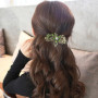 2 Fleurs Clip À Cheveux, Accessoires De Cheveux De La Mode Exquis, Pince À Cheveux En Cristal Pour Femmes, Pince À Cheveux Verts