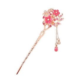 Morceau D'Aiguille De Cheveux À Fleurs Roses, Accessoires De Cheveux Rétro, Accessoires De Cheveux En Strass, Accessoires Pour L