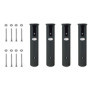 OXFUZZ 4X Pêche Porte-Cannes de Bateau 4 Tubes avec 8 pièces Vis de Montage pour Pêche Bateaux Marine Kayak - Noire